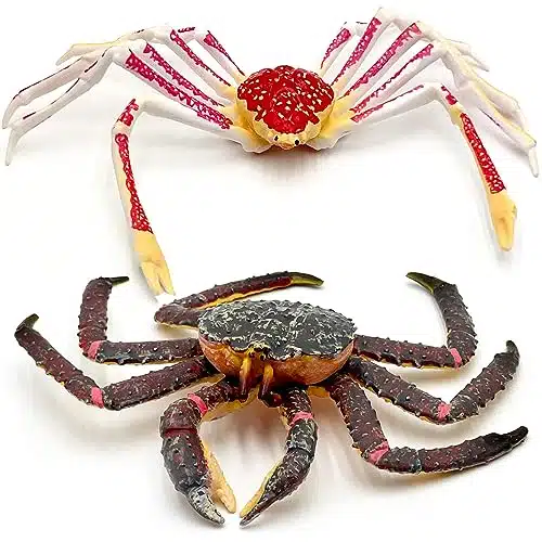 Gemini & Genius King Crab and Spider Crab Toys Set, Marine Animals Toys Sea Life Action Figures Gift Great for Educational, Cake Topper, Swim, Bath Toys, Stocking Stuffers for