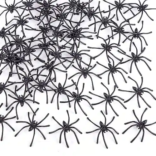 JIALWEN Pieces Halloween Realistic Plastic Spiders Black Small Spider Toys Fake Spiders Prank Props for Halloween Home and Party Decorations