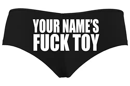 Knaughty Knickers Personalized Fuck Toy Cheeky Panties   Owned Submissive Slave Sexy Boyshort bdsm ddlg cgl (as, alpha, l, regular, regular) Black