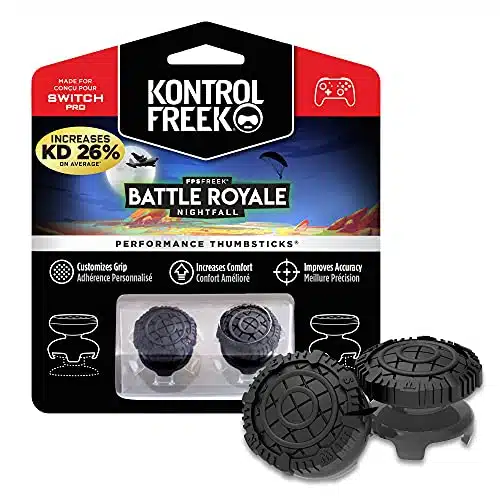 KontrolFreek FPS Freek Battle Royale Nightfall for Nintendo Switch Pro Controller  Performance Thumbsticks  High Rise Concave  Black