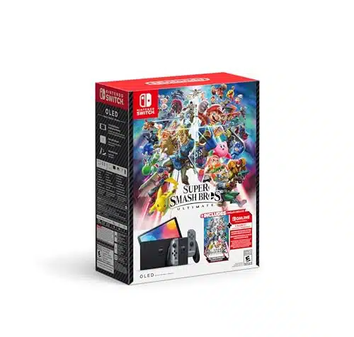 Nintendo Switch   OLED Model Super Smash Bros. Ultimate Bundle (Full Game Download + o. Nintendo Switch Online Membership Included)