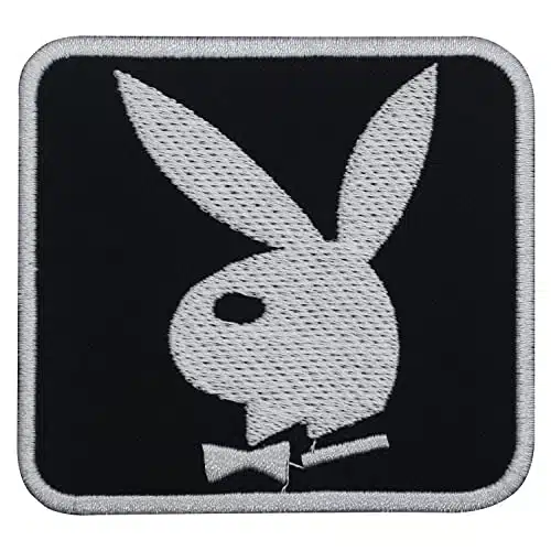 Play Boy Bunny Logo Embroidered Iron on Patch Sew Badge Applique for Clothes, X CM