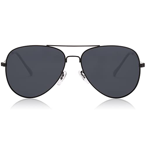 SOJOS Classic Aviator Polarized Sunglasses for Men Women Vintage Retro Style,BlackGrey