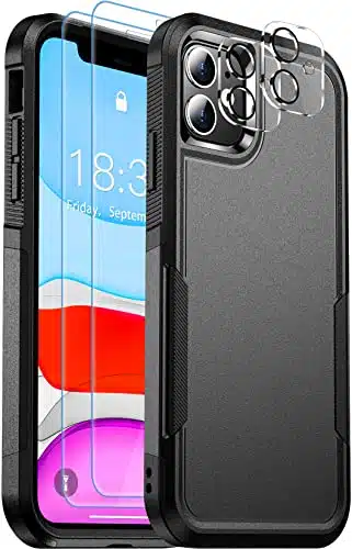 SPIDERCASE Shockproof for iPhone Case,[FT Military Grade Drop Protection],with pcs[Tempered Glass Screen Protector+Camera Lens Protector] Heavy Duty Full Body Protective Phone