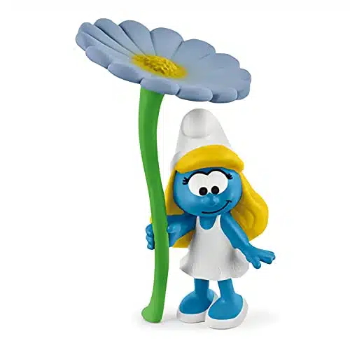 Schleich Smurfs, Collectible Retro Cartoon Toys for Boys and Girls, Smurfette with Flower Toy Figurine, Ages +