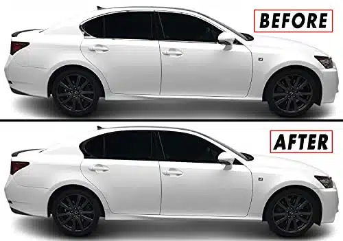 SlickMod Chrome Delete Blackout Vinyl Overlay for Lexus GS h GS F Window Trim (Gloss Black)