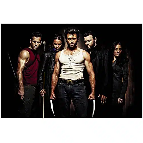 X Men Origins Wolverine Hugh Jackman and Cast Ready to Fight x Inch Photo