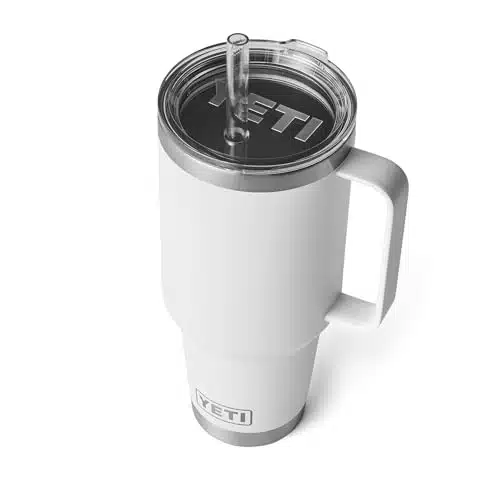 YETI Rambler oz Straw Mug, Vacuum Insulated, Stainless Steel, White