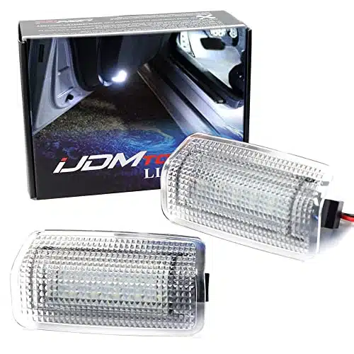 iJDMTOY () Full LED Side Door Courtesy Light Assy Compatible With Lexus IS ES GS LS RX GX LX Toyota Avalon Sienna Venza Camry Prius Runner, OEM Replacement, Powered by SMD Xen