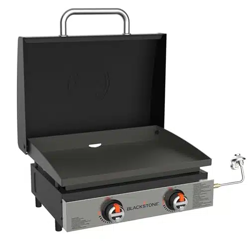 Blackstone Tabletop Griddle, , Heavy Duty Flat Top Griddle Grill Station for Camping, Camp, Outdoor, Tailgating, Tabletop  Stainless Steel Griddle with Knobs & Ignition, Black