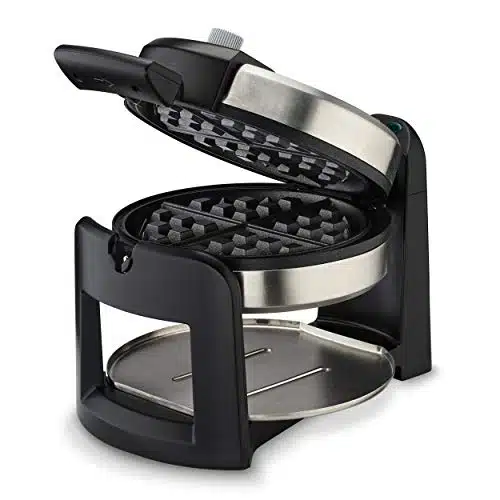 Cuisinart WAF FRound Flip Belgian Waffle Maker, BlackSilver, inch thick