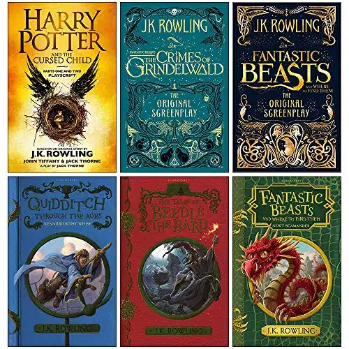 J.K. Rowling Collection Books Set (Harry Potter and the Cursed Child Parts One and Two, Fantastic Beasts The Crimes of Grindelwald,The Original Screenplay,Quidditch Through th