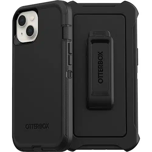 OtterBox iPhone (ONLY) Defender Series Case   BLACK, rugged & durable, with port protection, includes holster clip kickstand