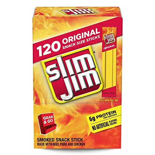 Slim Jim Snack Sized Smoked Meat Stick, Original Flavor, .Oz. Count