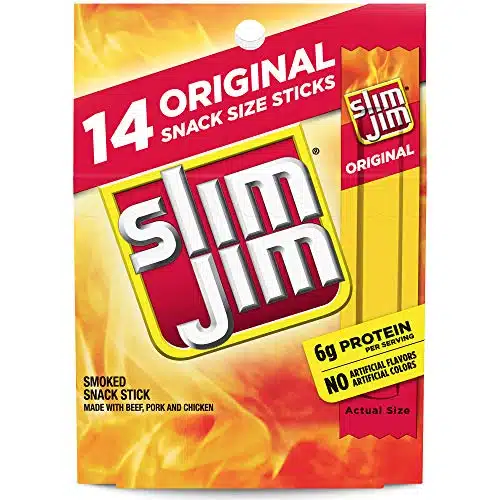 Slim Jim Snack Sized Smoked Meat Stick, Original Flavor, Multi pack, .Oz stick Count, oz