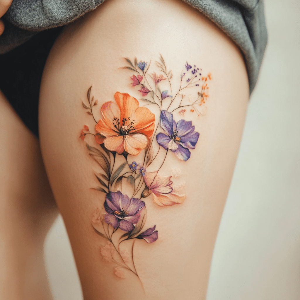 thigh tattoos for women